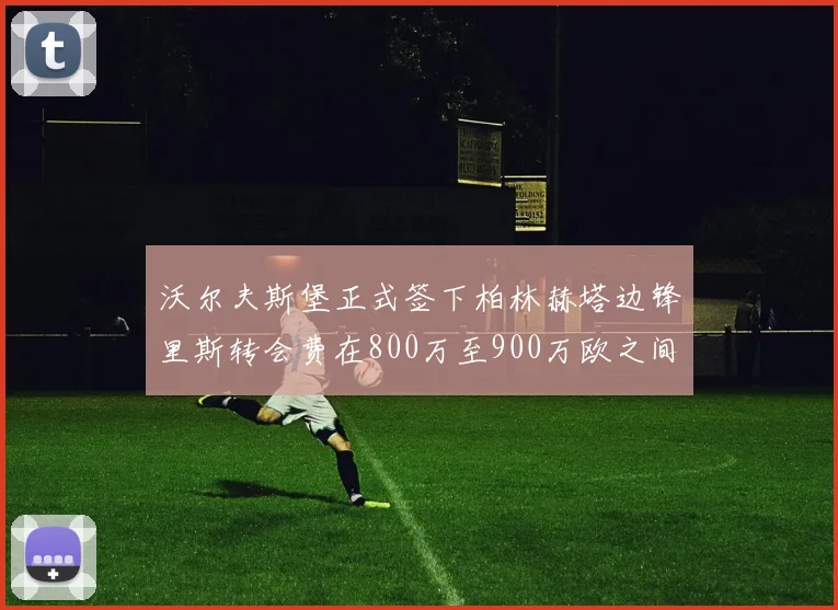 沃尔夫斯堡正式签下柏林赫塔边锋里斯转会费在800万至900万欧之间